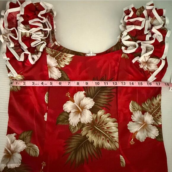 Pacific Legends Hawaiian Red and White Dress Size Small - Picture 6 of 15